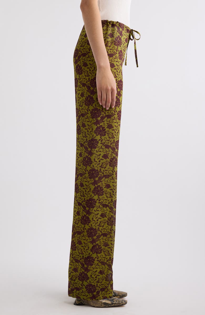 Dries Van Noten Pachas Floral Georgette Drawstring Pants, Alternate, color, 