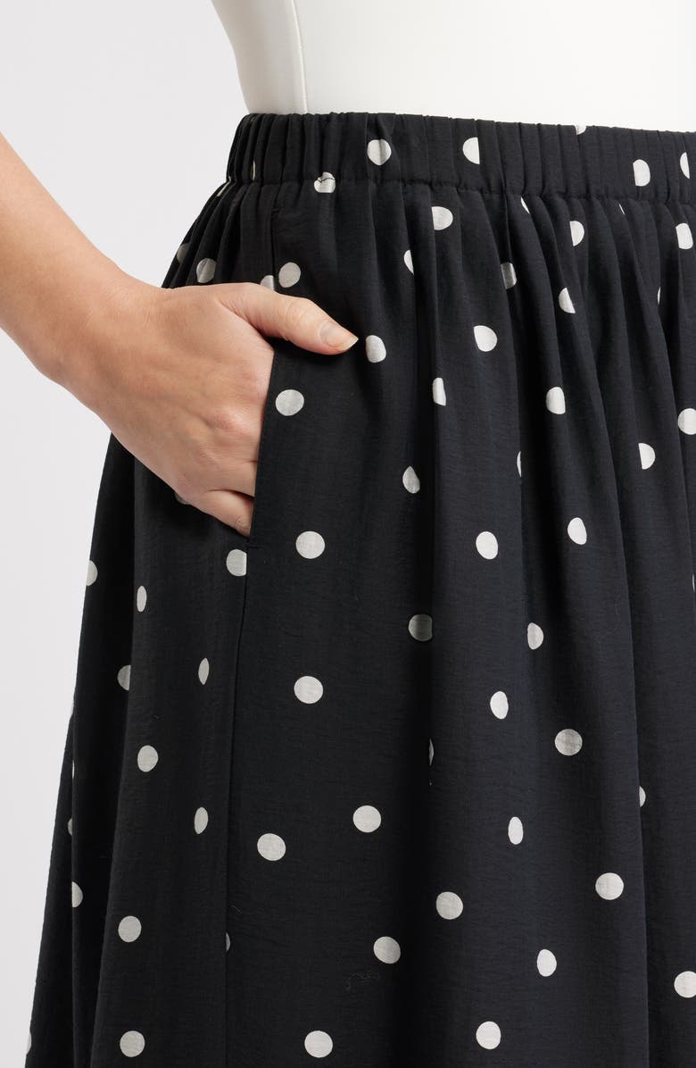Caslon<sup>®</sup> Print Pleated Maxi Skirt, Alternate, color, Black- Ivory Disorderly Dot