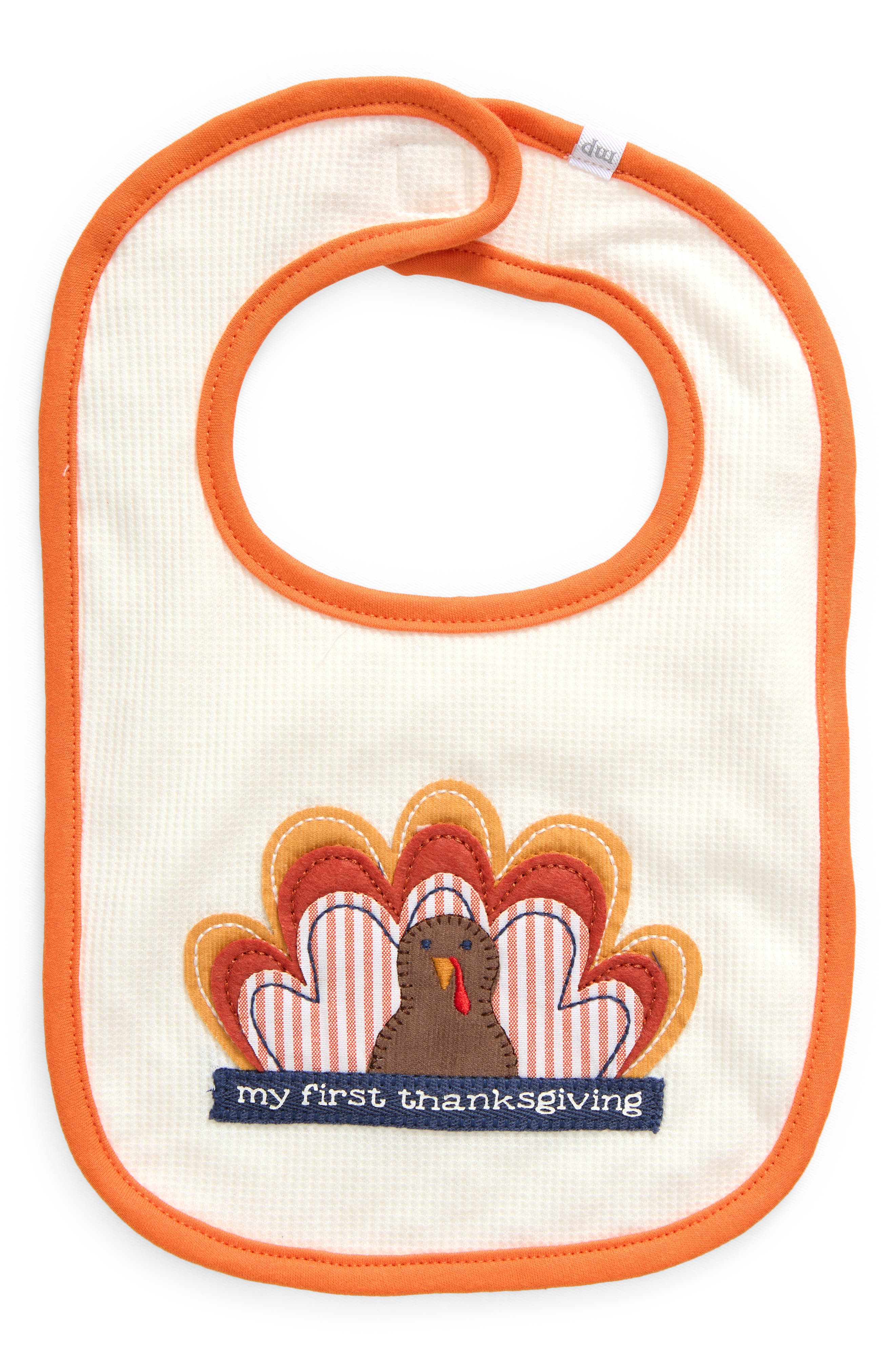 Mud Pie My First Thanksgiving Bib in Beige/Khaki 