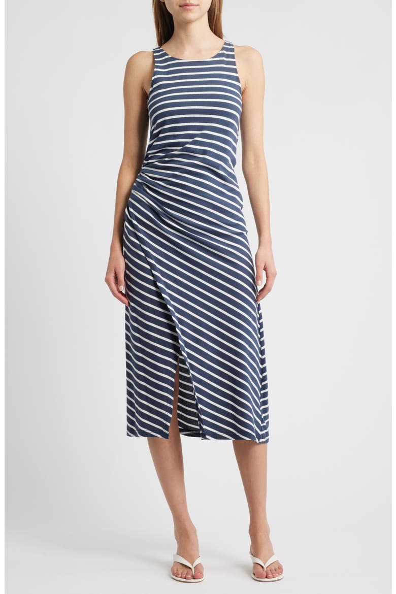 Max Stripe Sleeveless Cotton Knit Midi Dress, Main, color, NAUTICAL STRIPE