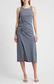 Rails Max Stripe Sleeveless Cotton Knit Midi Dress