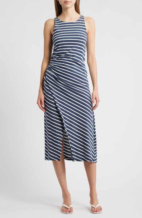 Rails Max Stripe Sleeveless Cotton Knit Midi Dress