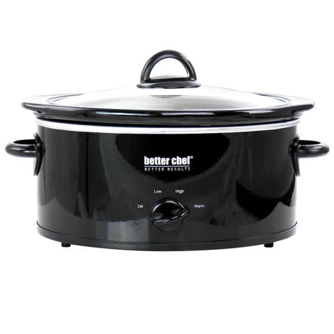 3 Quart Oval Slow Cooker with Removable Stoneware Crock