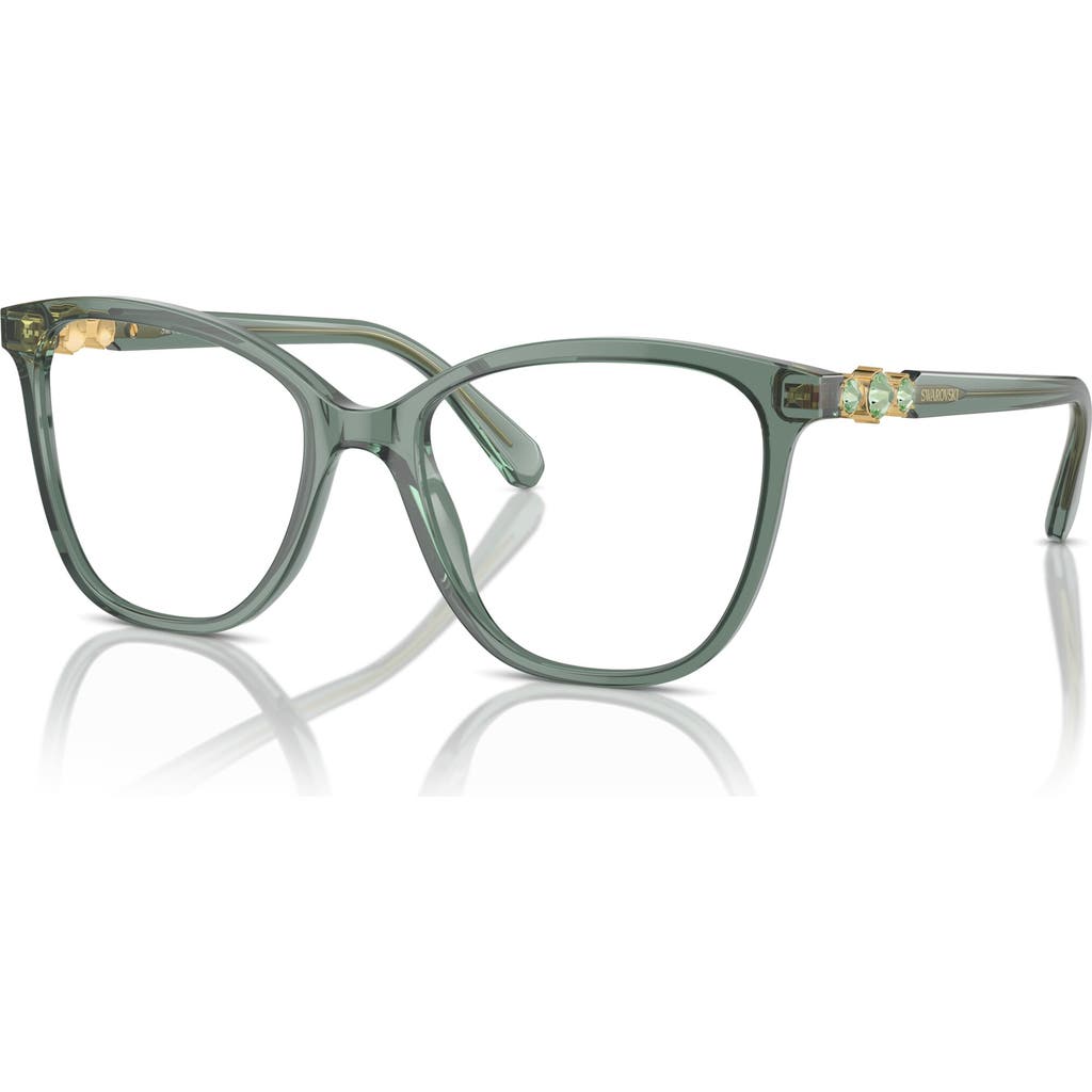 Swarovski 52mm Square Optical Glasses In Green
