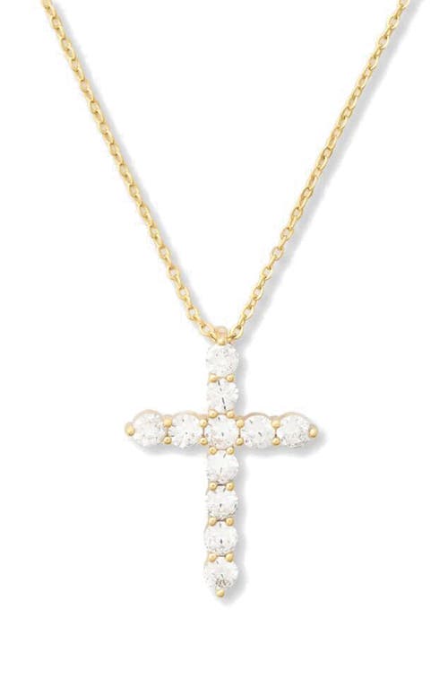 Melinda Maria Oh She Fancy Small Cubic Zirconia Cross Pendant Necklace In Goldhite
