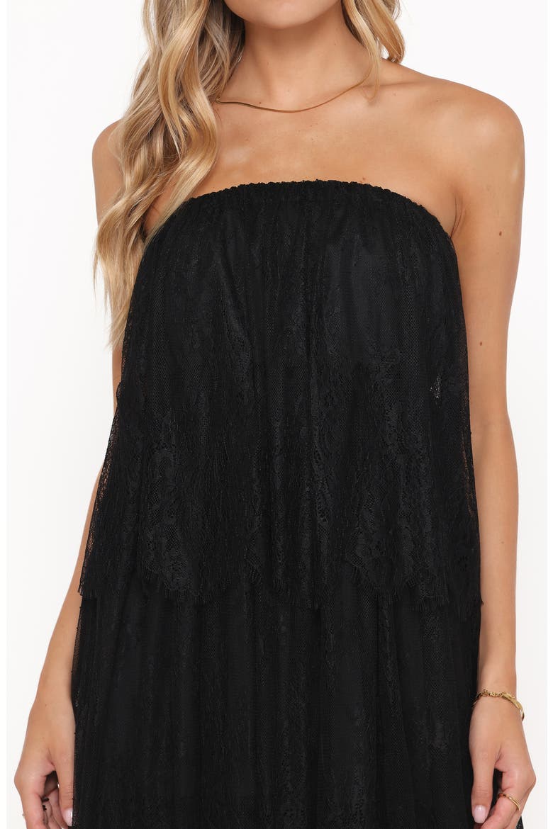 Bloom Strapless Lace Maxi Dress, Alternate, color, BLACK LACE