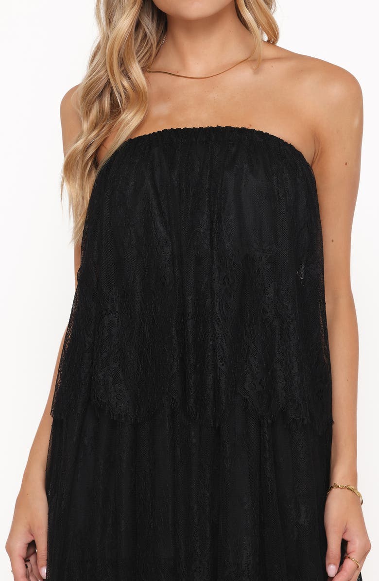 Petal & Pup Bloom Strapless Lace Maxi Dress, Alternate, color, Black Lace