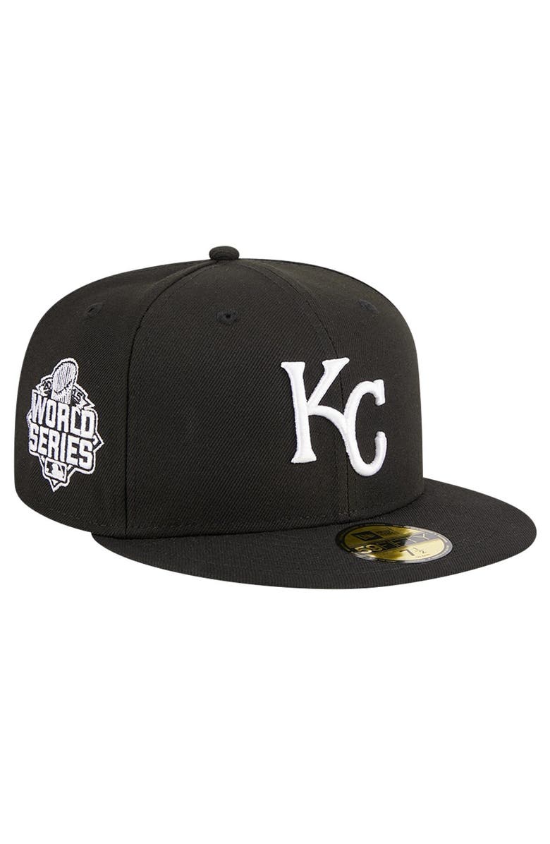 New Era Men's New Era Black Kansas City Royals Logo 59FIFTY Fitted Hat, Main, color, 