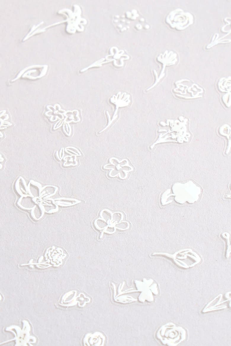 Nail Sticker by Zoe Wodarz - Flower White, Alternate, color, Red