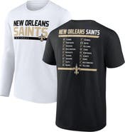 FANATICS Men's Fanatics Branded Black/White New Orleans Saints Two-Pack 2023 Schedule T-Shirt Combo Set