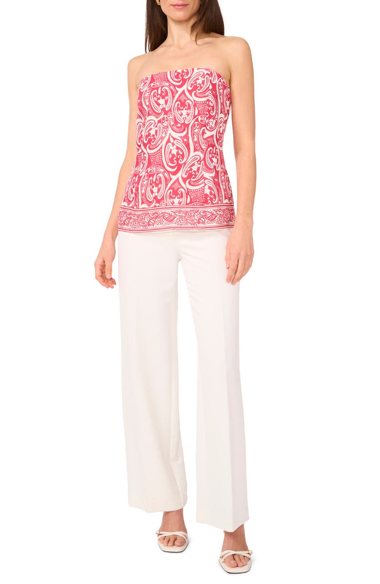 1.STATE Date Paisley Print Strapless Top, Alternate, color, Magenta