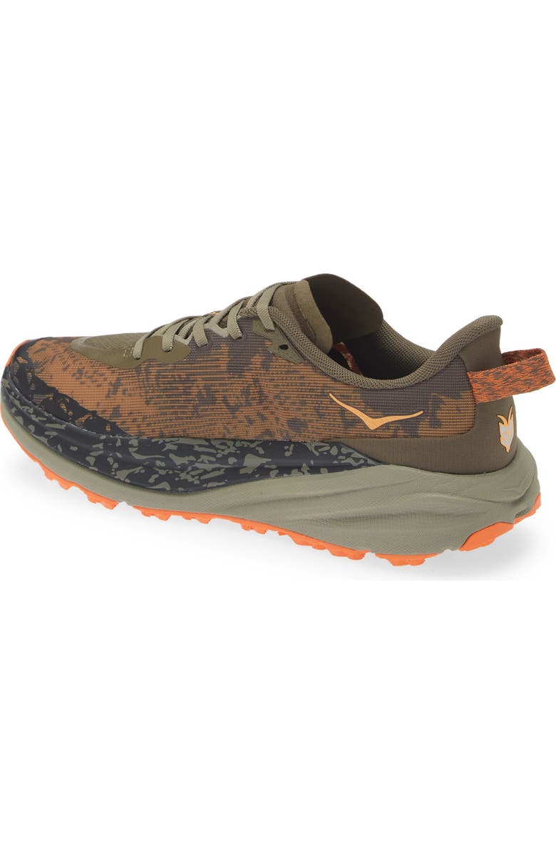 HOKA Speedgoat 6 Trail Running Shoe, Alternate, color, Antique Olive / Squash