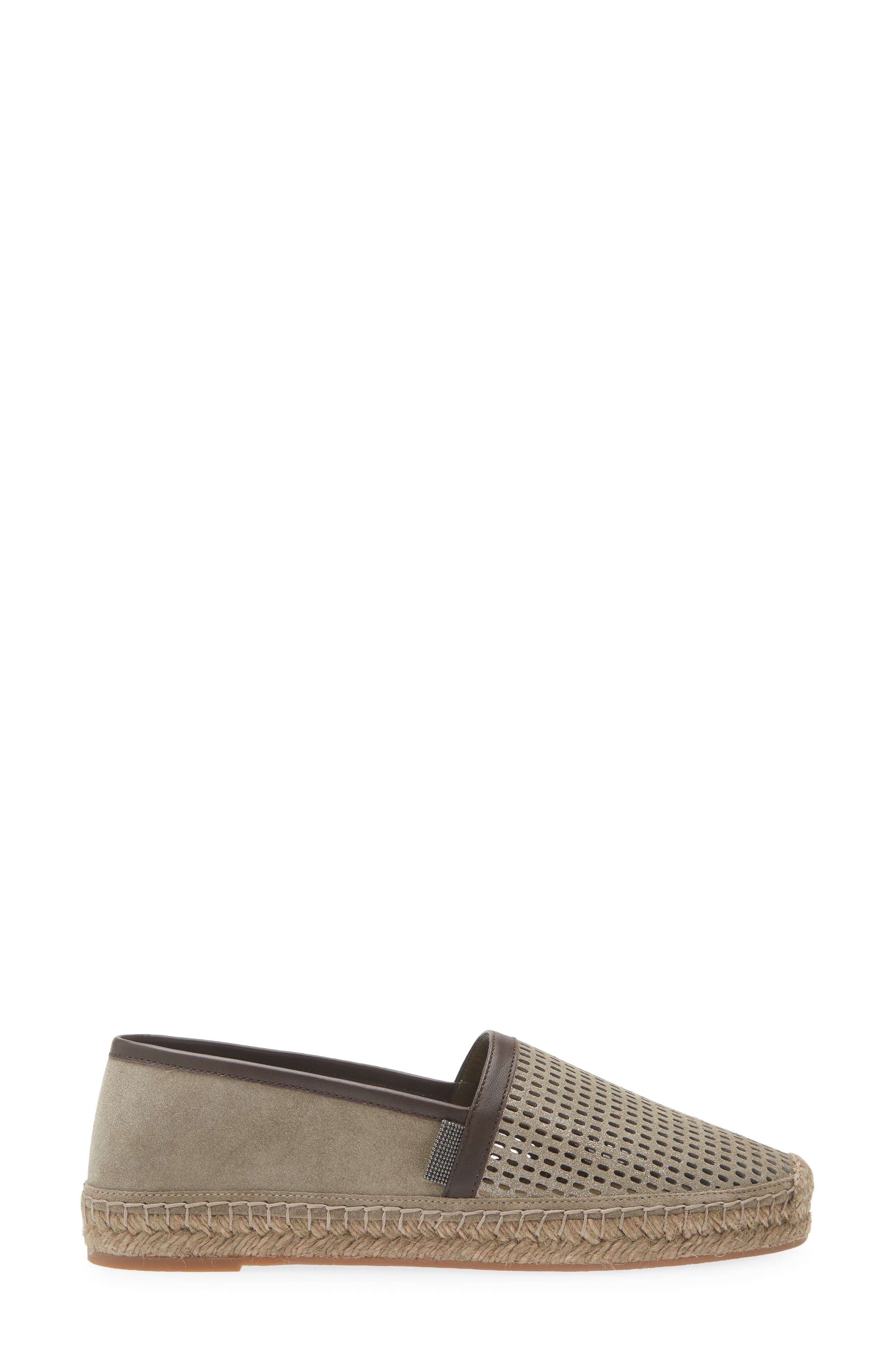 Brunello Cucinelli Perforated Espadrille, Alternate, color, C8850 Safari