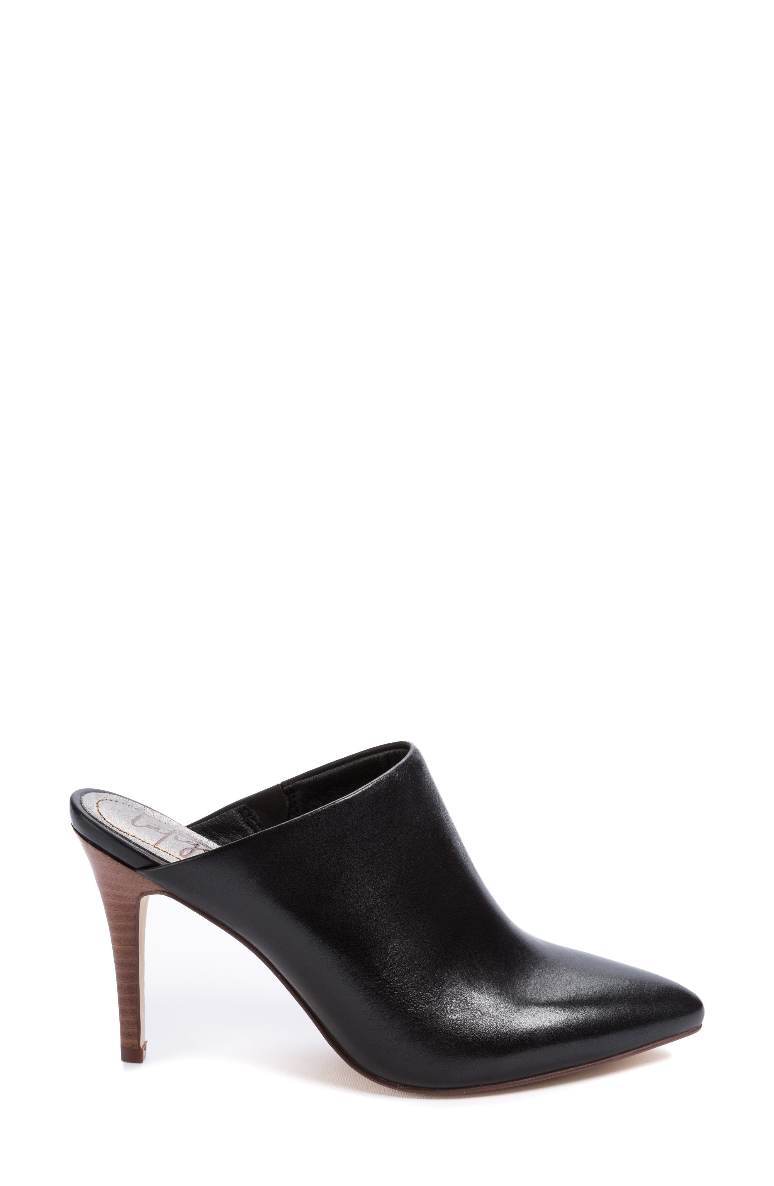 Yantis Pointy Toe Mule, Alternate, color, BLACK LEATHER