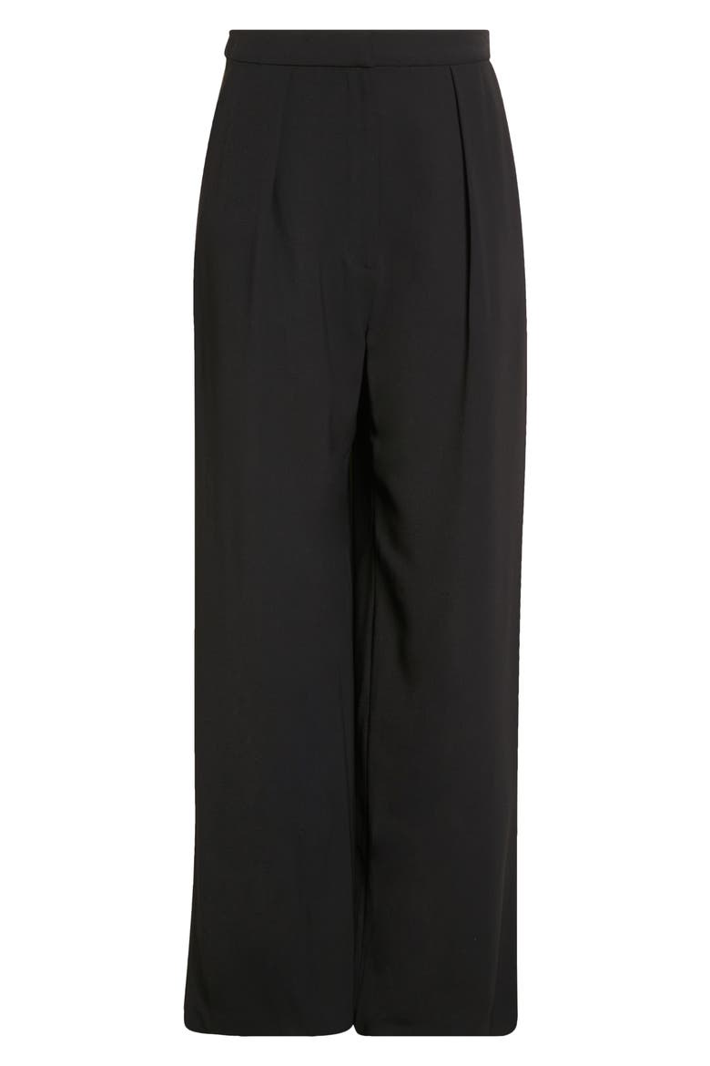 Wide Leg Crepe Pants, Alternate, color, BLACK