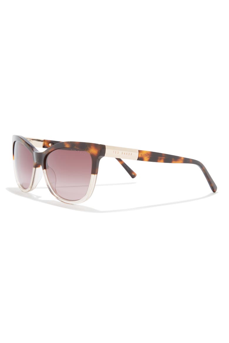 54mm Full Rim Cat-Eye Sunglasses, Alternate, color, BROWN