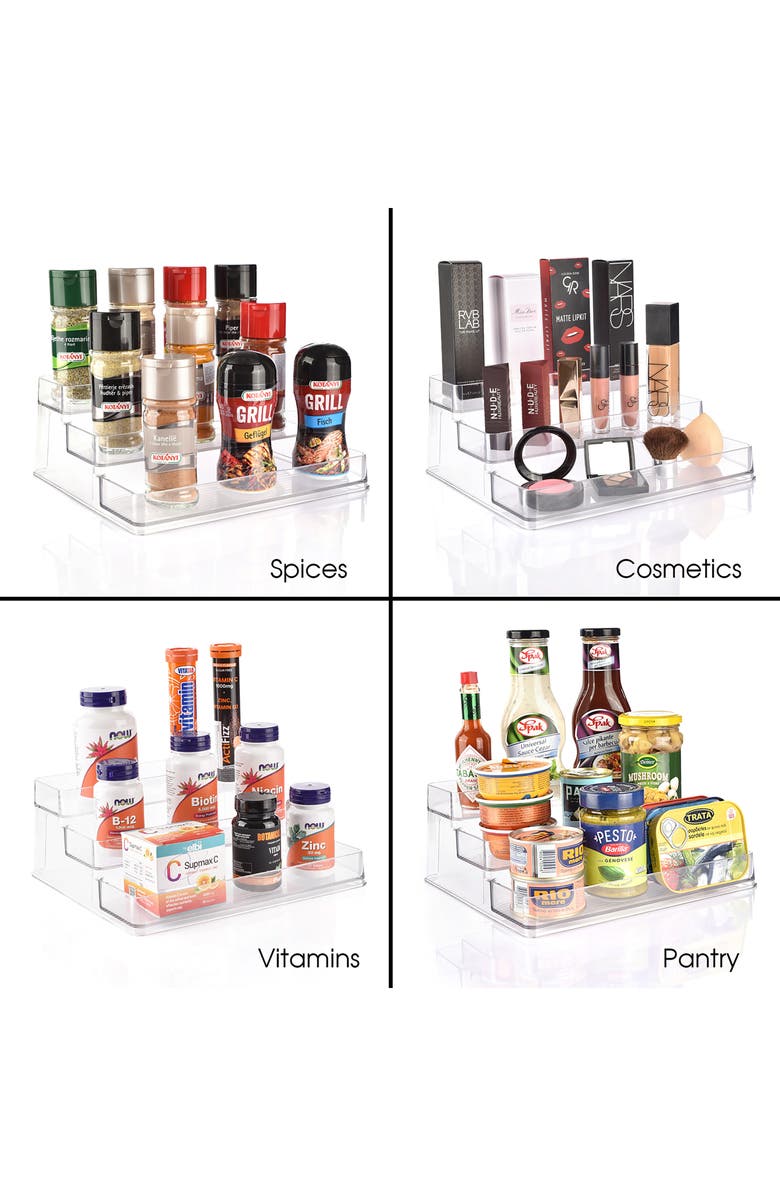 SORBUS Acrylic Spice Organizer Set, Alternate, color, Clear