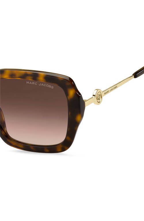Marc Jacobs 54mm Gradient Square Sunglasses In Havana/brown Gradient