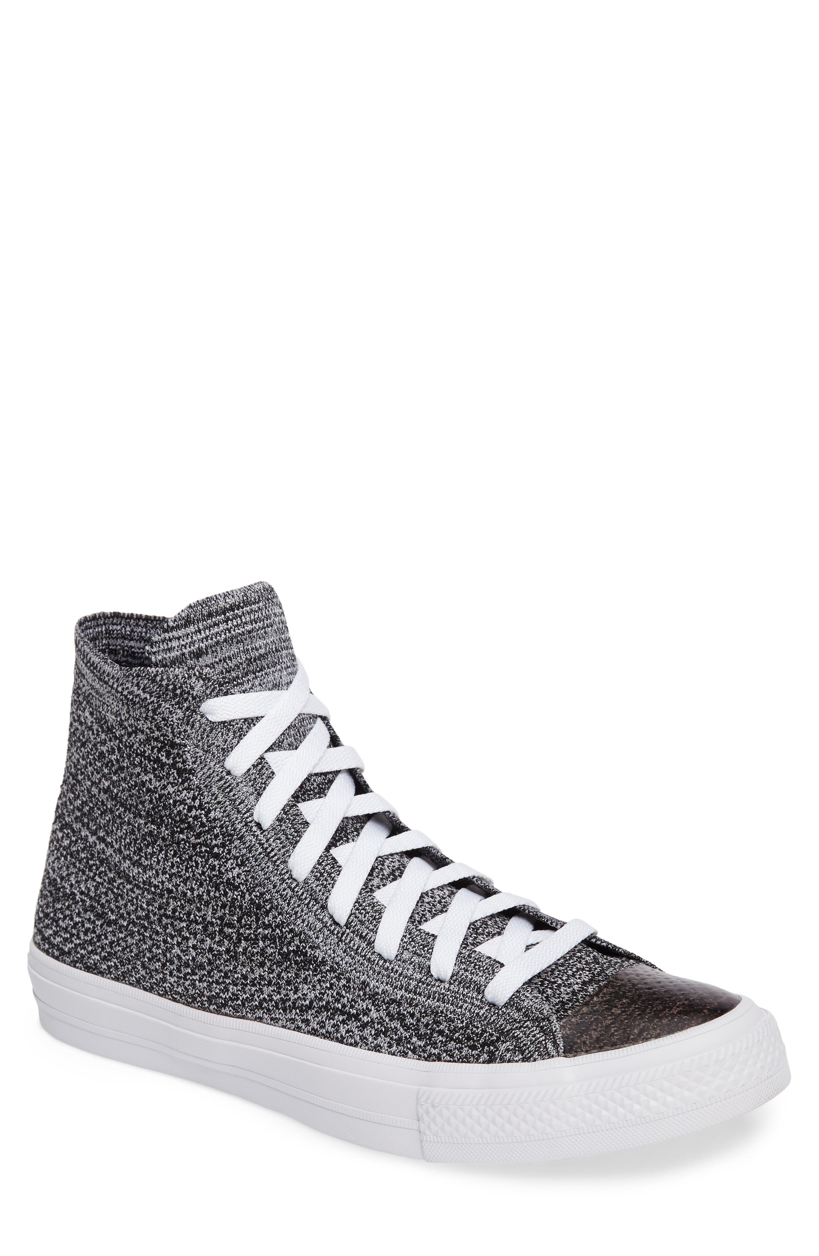 Chuck Taylor® All Star® Flyknit Hi Sneaker, Main, color, BLACK/BLACK