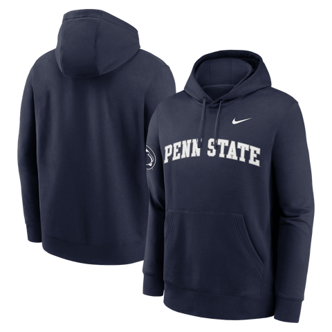 Men's Nike Navy Penn State Nittany Lions 2025 Sideline Club Fleece Pullover Hoodie