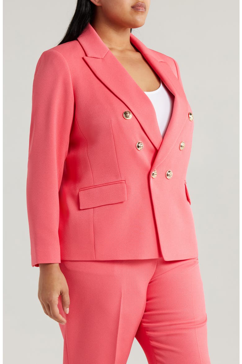 Double Breasted Twill Blazer, Alternate, color, SUNSET