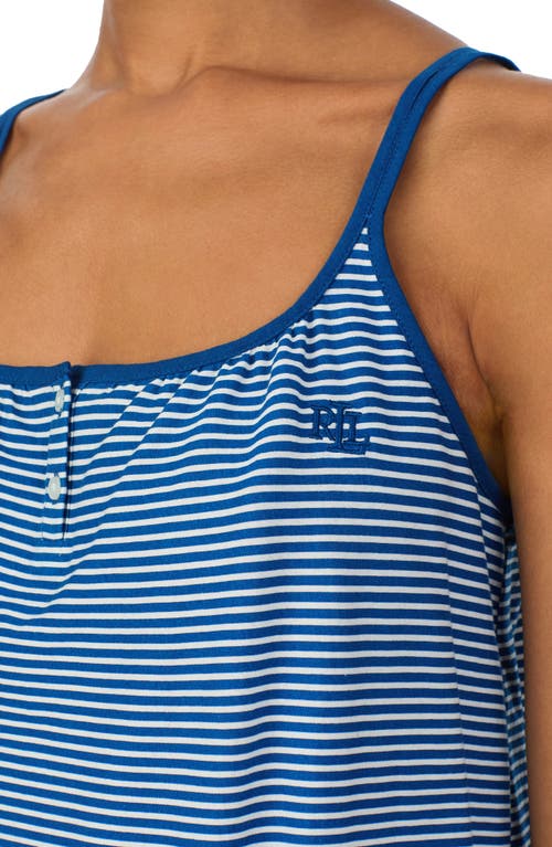 Shop Ralph Lauren Lauren  Print Short Pajamas In Blue Stp