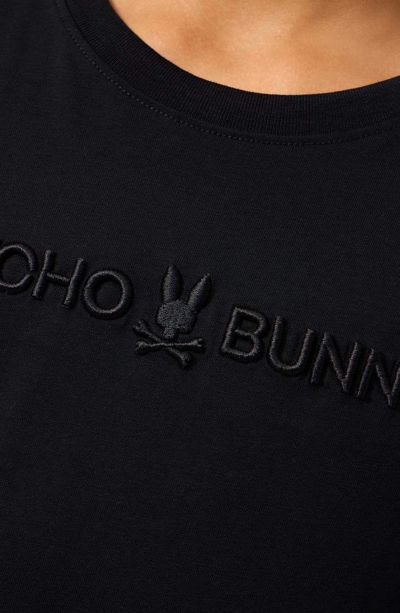 Psycho Bunny Kids' Lakewood Embroidered Long Sleeve Cotton T-Shirt, Alternate, color, Black