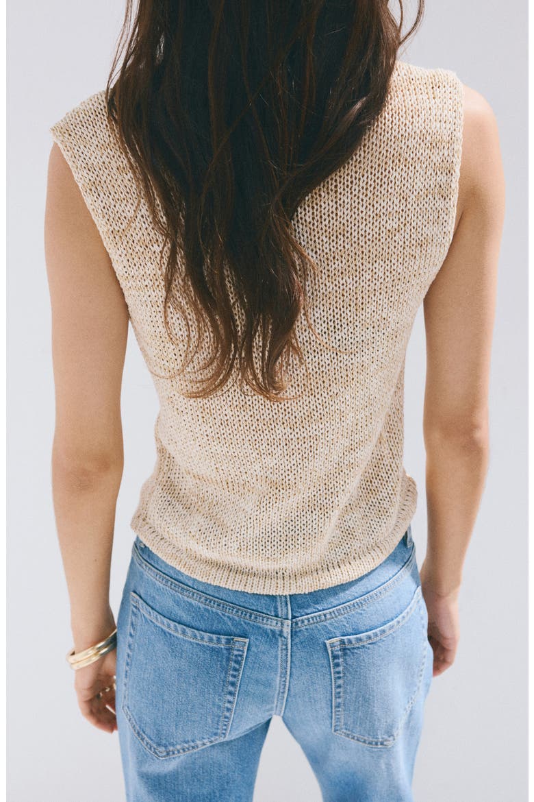 Cotton Blend Sweater Vest, Alternate, color, BEIGE