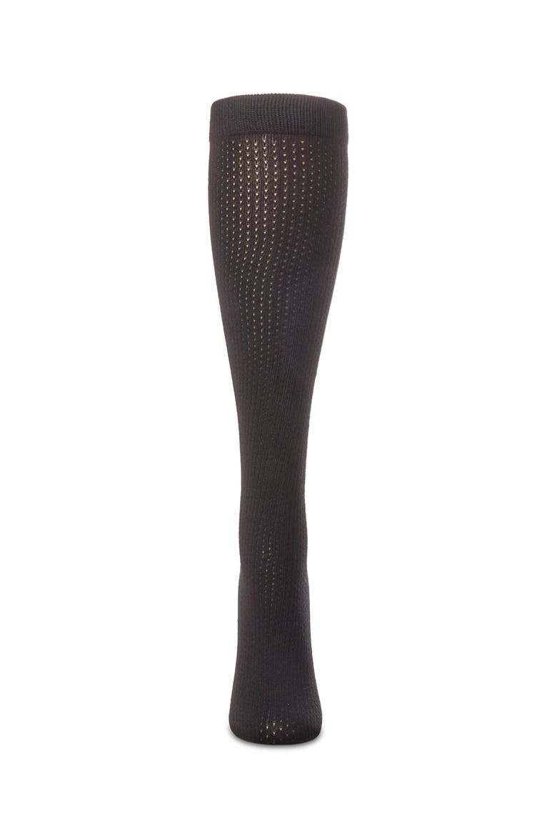 Pointelle Dot Knee High Socks, Alternate, color, Black