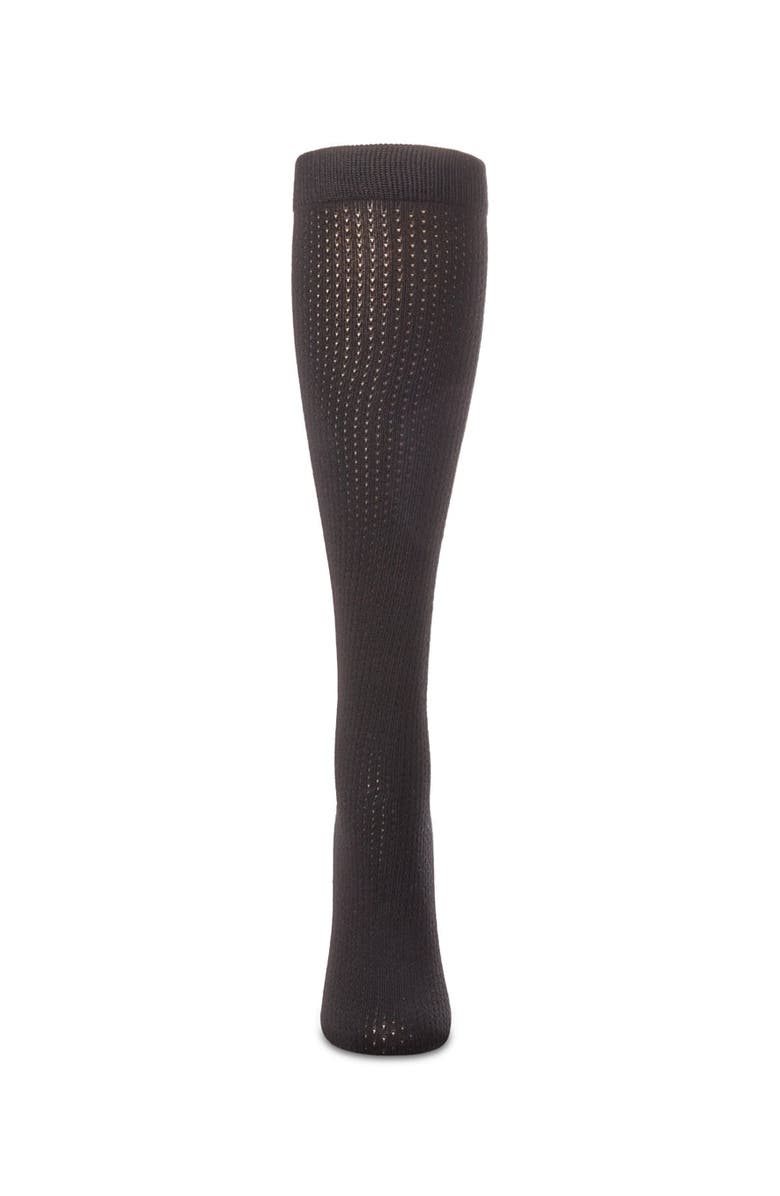 MeMoi Pointelle Dot Knee High Socks, Alternate, color, Black