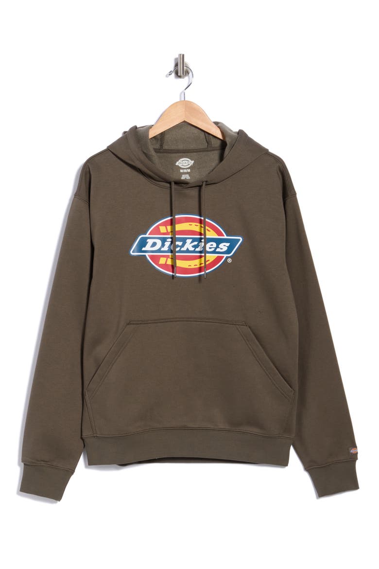 Tricolor Pullover Fleece Hoodie, Main, color, MOSS