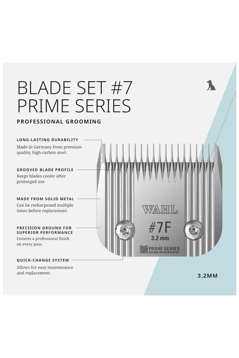 Fine tooth pet clipper blade 3.2 mm for horse, cat, and dog grooming, Alternate, color, Chrome