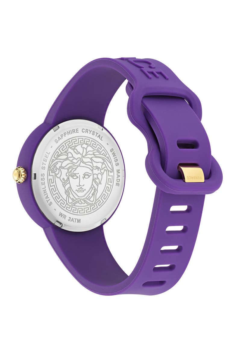 Medusa Pop Silicone Strap Watch, 39mm, Alternate, color, PURPLE