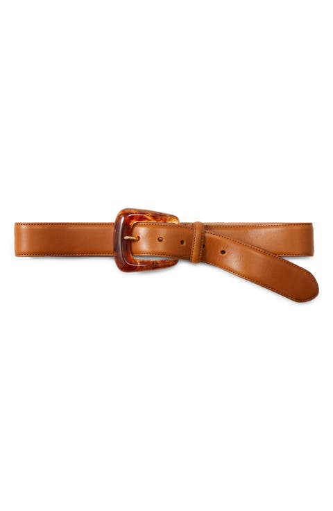 Resin Buckle Leather Belt