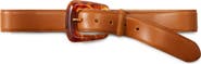 Veronica Beard Resin Buckle Leather Belt