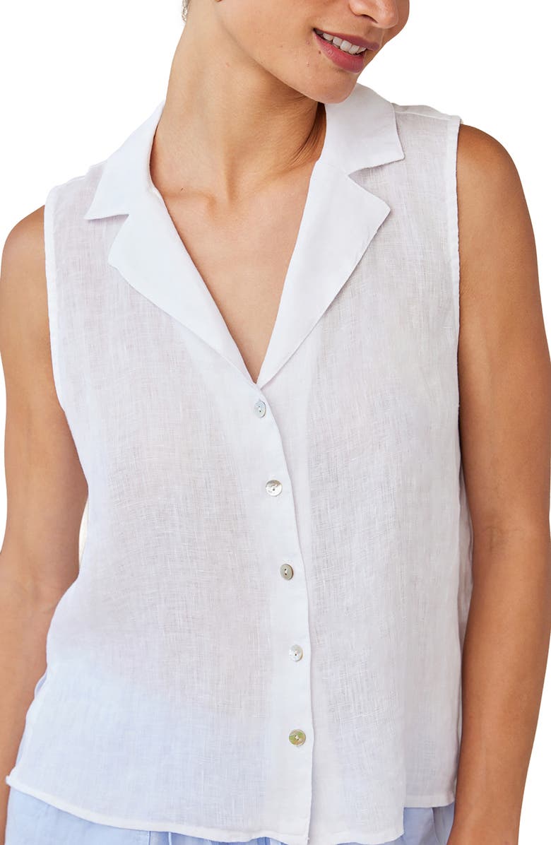 Bella Dahl Sleeveless Linen Button-Up Shirt, Alternate, color, 