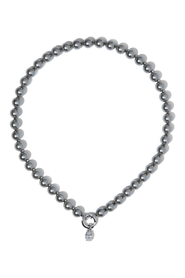Poppy Charm Ring Necklace, Main, color, RHODIUM