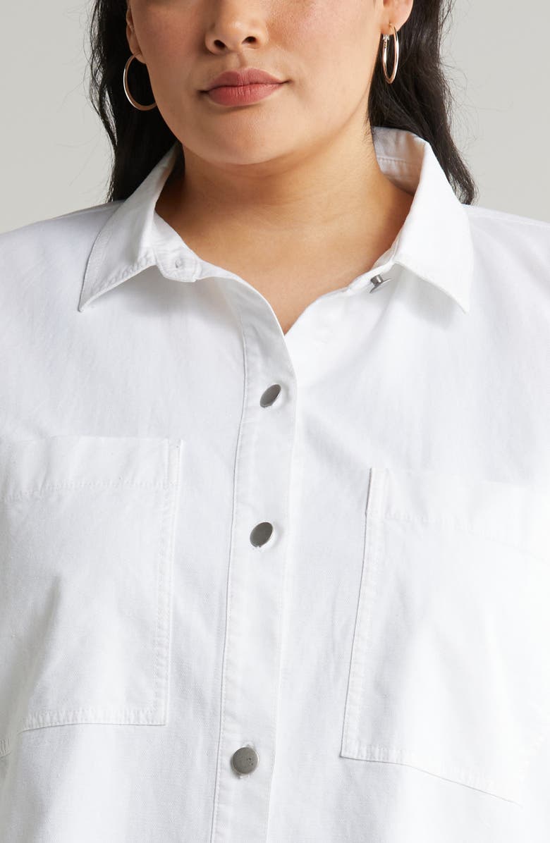 Eileen Fisher Boxy Stretch Organic Cotton & Hemp Shirt Jacket, Alternate, color, 