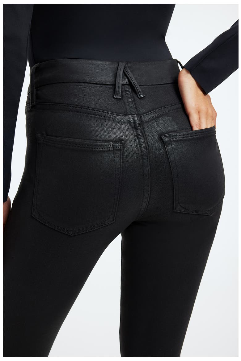 Good Legs Coated Skinny Jeans, Alternate, color, BLACK001