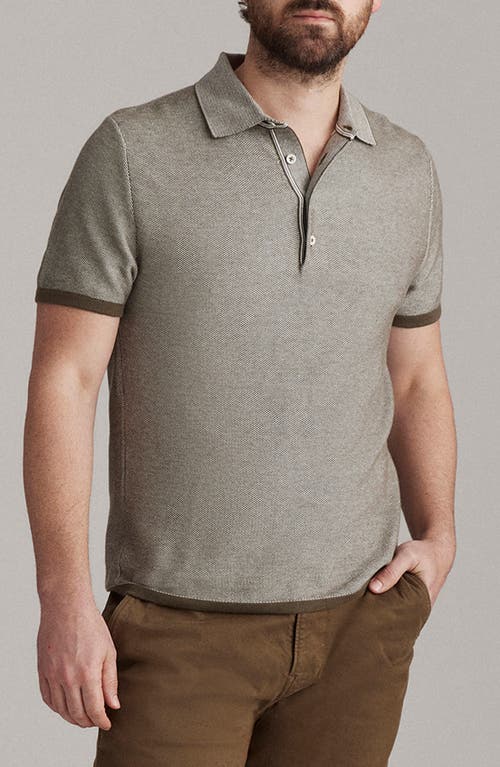 Billy Reid Bird's Eye Piqué Polo Sweater In Multi