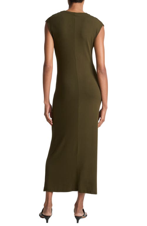 Vince Cowl Neck Cap Sleeve Maxi Dress In Green
