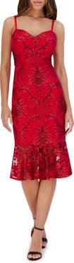 Siena Embroidered Mesh Mid Dress