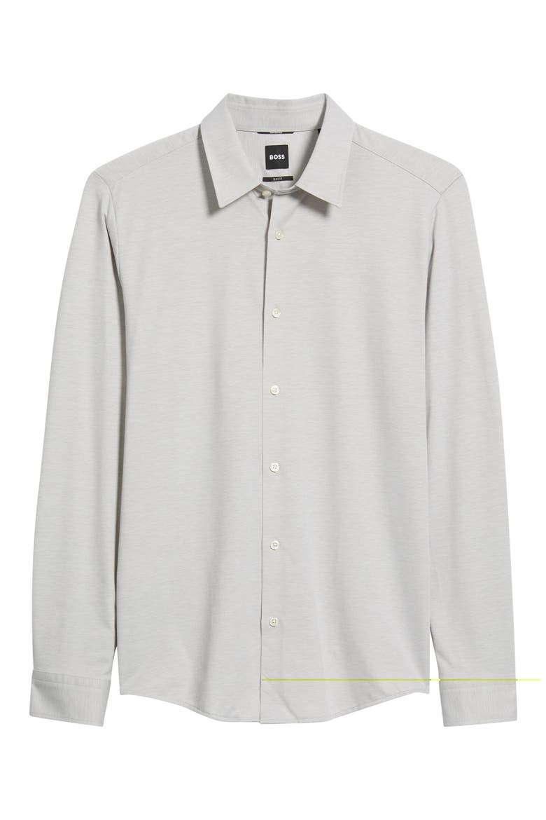 P-Roan Long Sleeve Slim Fit Performance Shirt, Main, color, OPEN BROWN