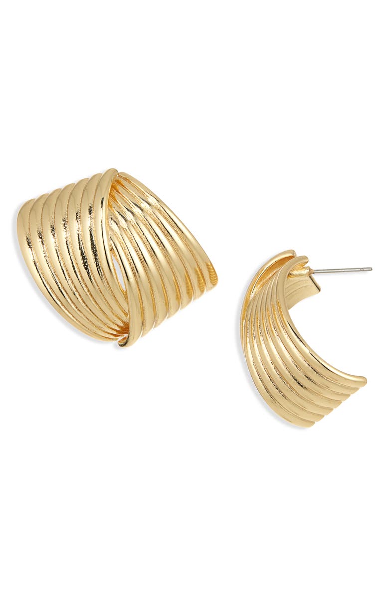 Panacea Gold Ridge Twist Hoop Earrings, Main, color,