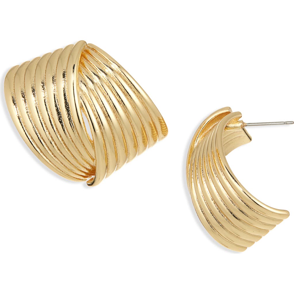 Panacea Gold Ridge Twist Hoop Earrings In Gold