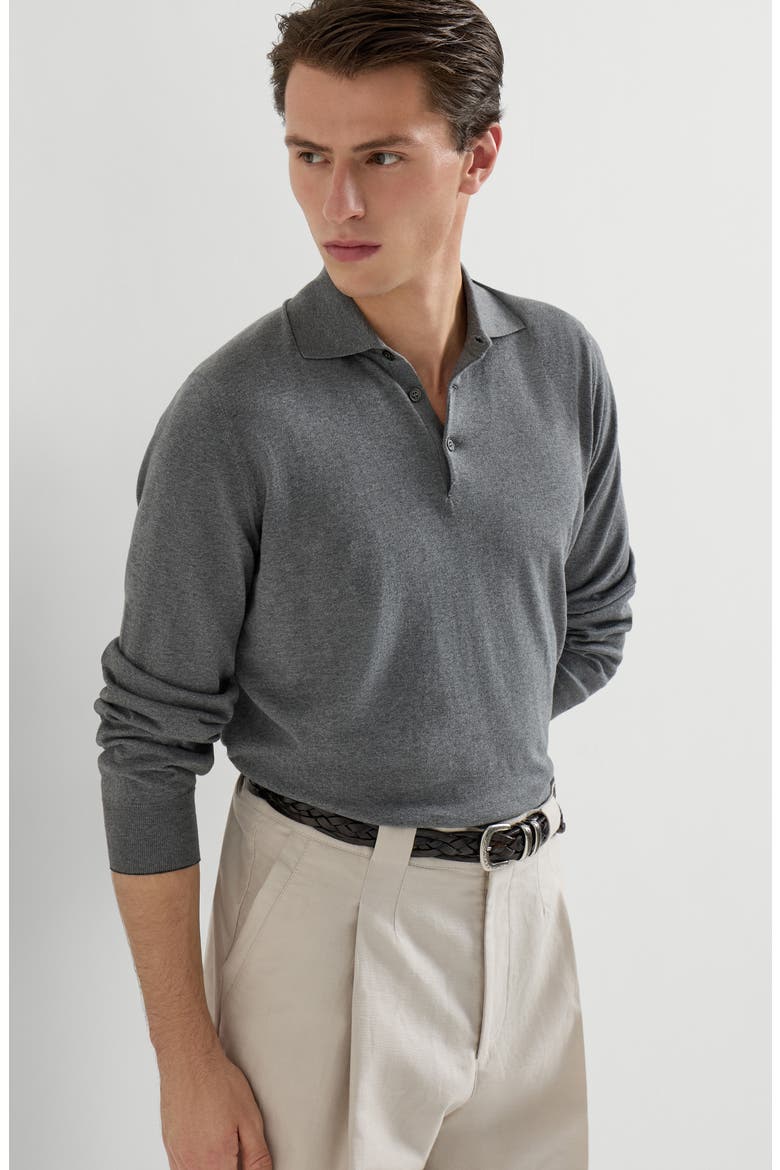 Polo-style sweater, Alternate, color, Dark Grey