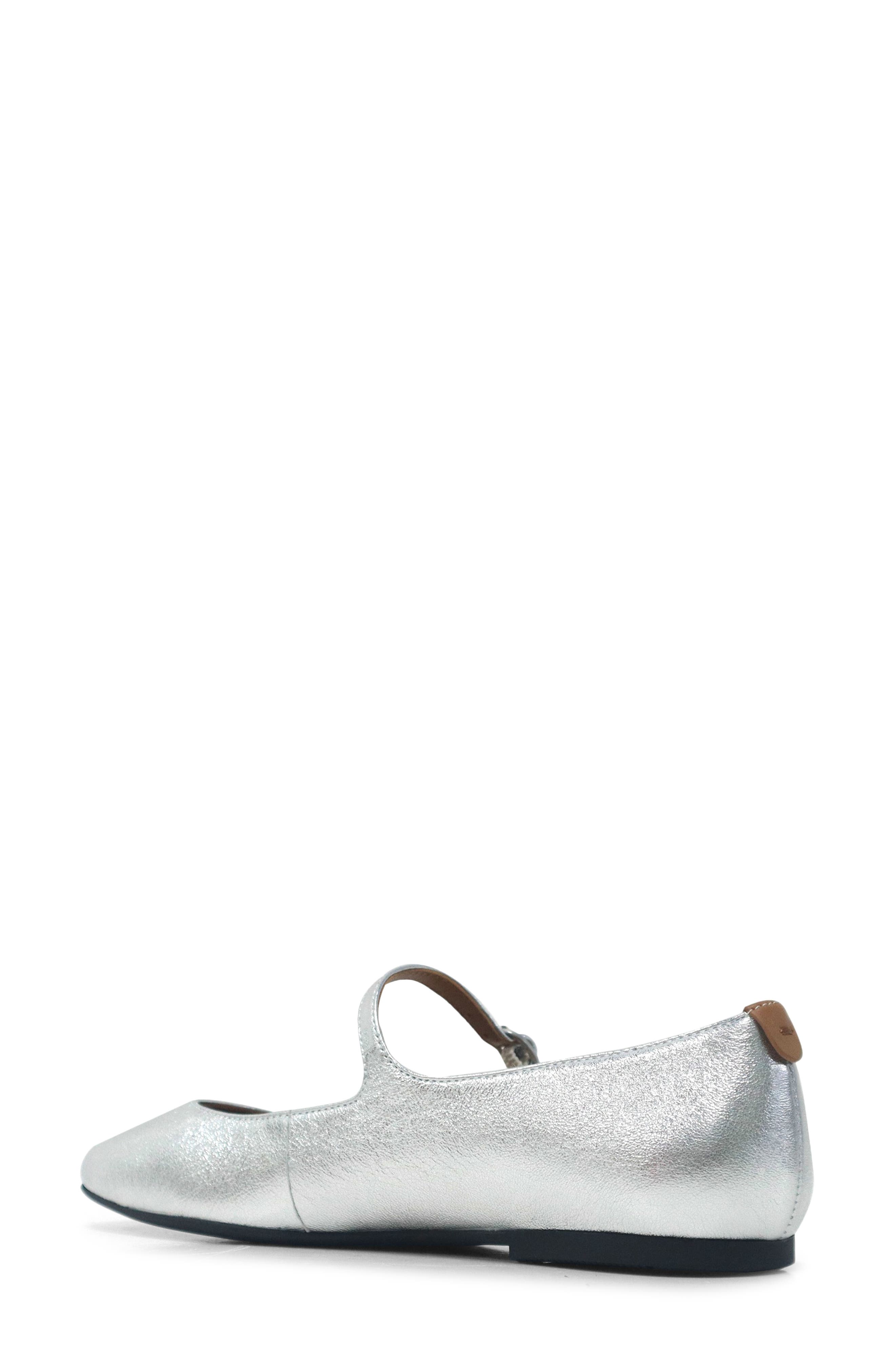 Gentle Souls Wynona Mary Jane Flat, Alternate, color, Silver Leather