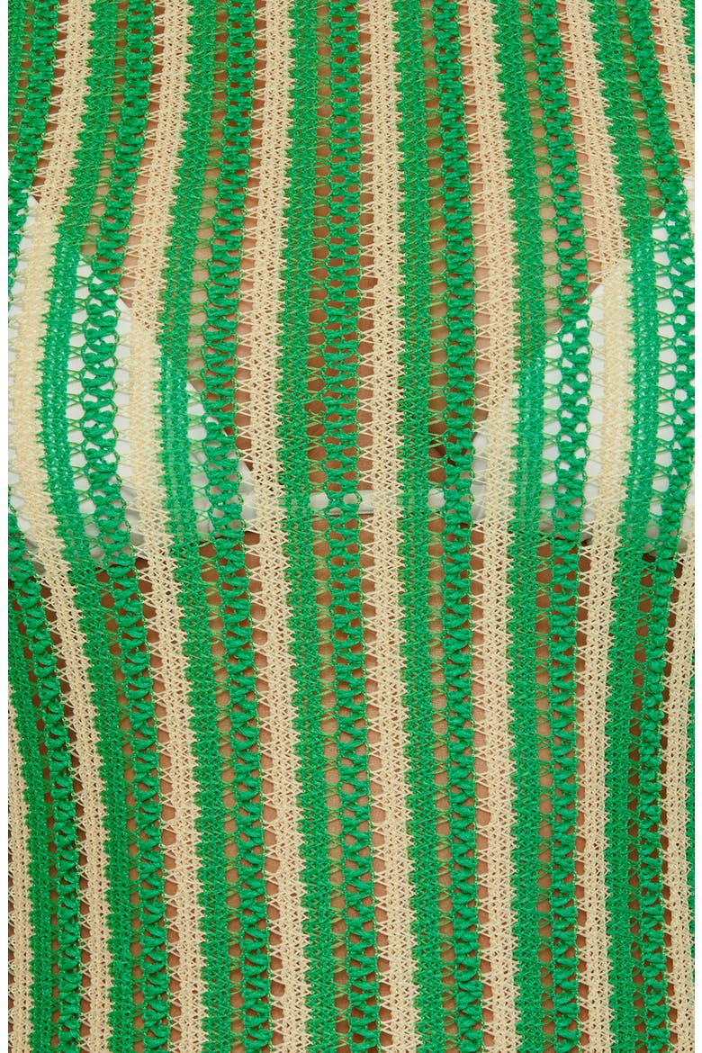 Cabo Stripe Sheer Cover-Up Minidress, Alternate, color, EMERALD