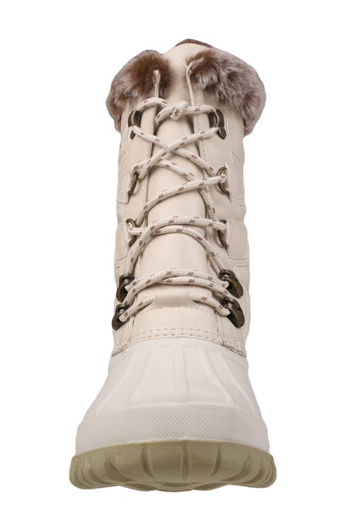 Mykos Faux Fur Lined Lace-up Boot In White