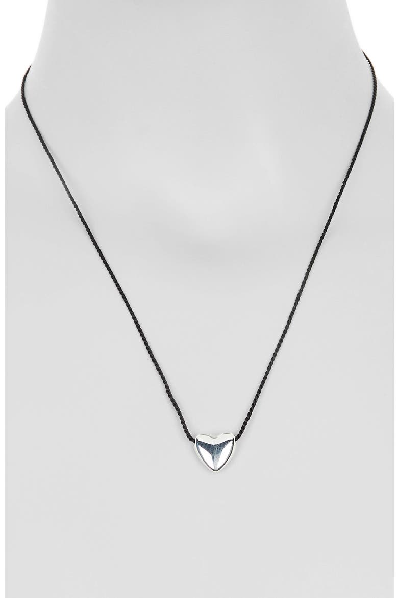 Mini Heart Pendant Necklace, Alternate, color, SILVER